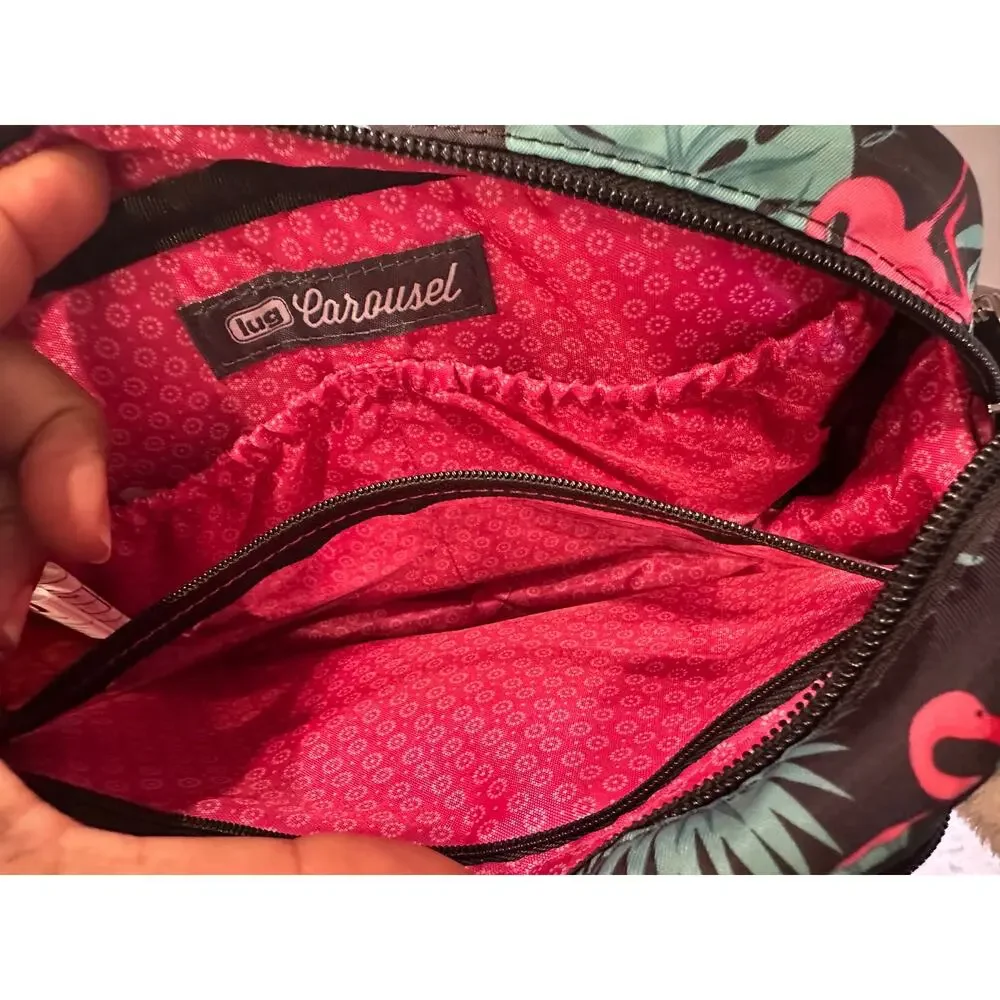 Lug Tropical Flamingo Crossbody Bag – Quilted, Lightweight